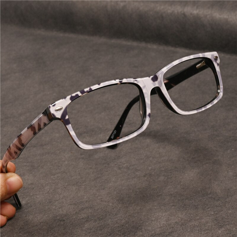 Cubojue Unisex Full Rim Square Tr 90 Titanium Presbyopic Reading Glasses 07131p Reading Glasses Cubojue   