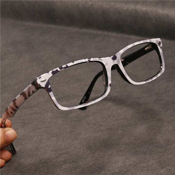 Cubojue Unisex Full Rim Square Tr 90 Titanium Presbyopic Reading Glasses 07131p Reading Glasses Cubojue   