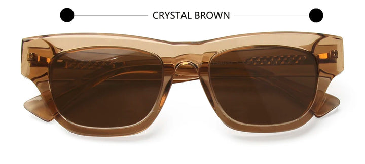 Esnbie Unisex Full Rim Square Brow Line Acetate Sunglasses 230321