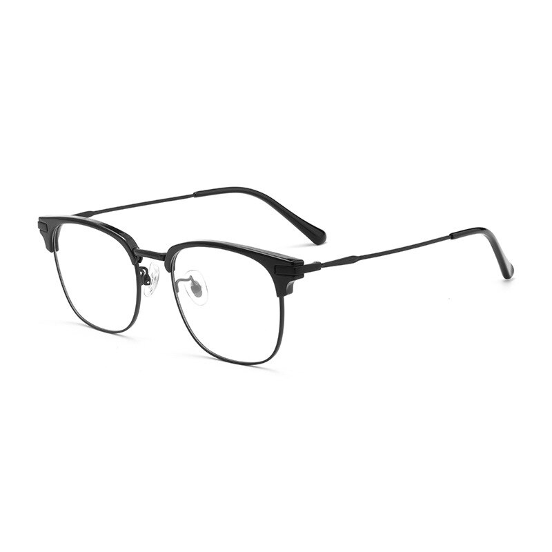Hotochki Men's Full Rim Square Titanium Alloy Eyeglasses 2318y Full Rim Hotochki Black  