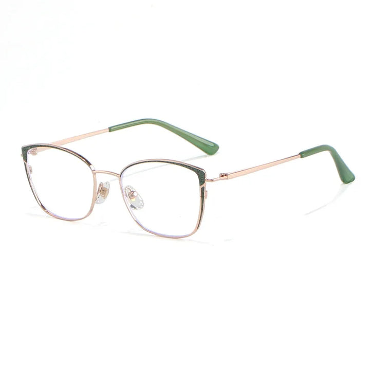 Xbora Women's Full Rim Square Cat Eye Alloy Eyeglasses 93065