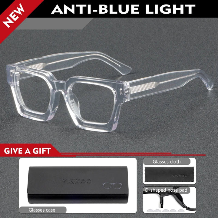 Vicky Unisex Full Rim Square Brow Line Acetate Reading Glasses 631439