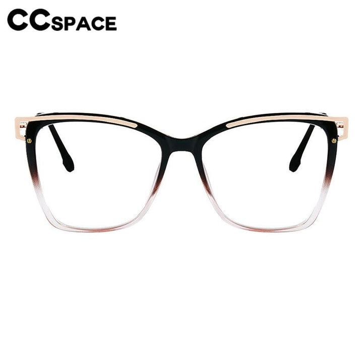 CCSpace Women's Full Rim Square Tr 90 Titanium Eyeglasses 56794 Full Rim CCspace   