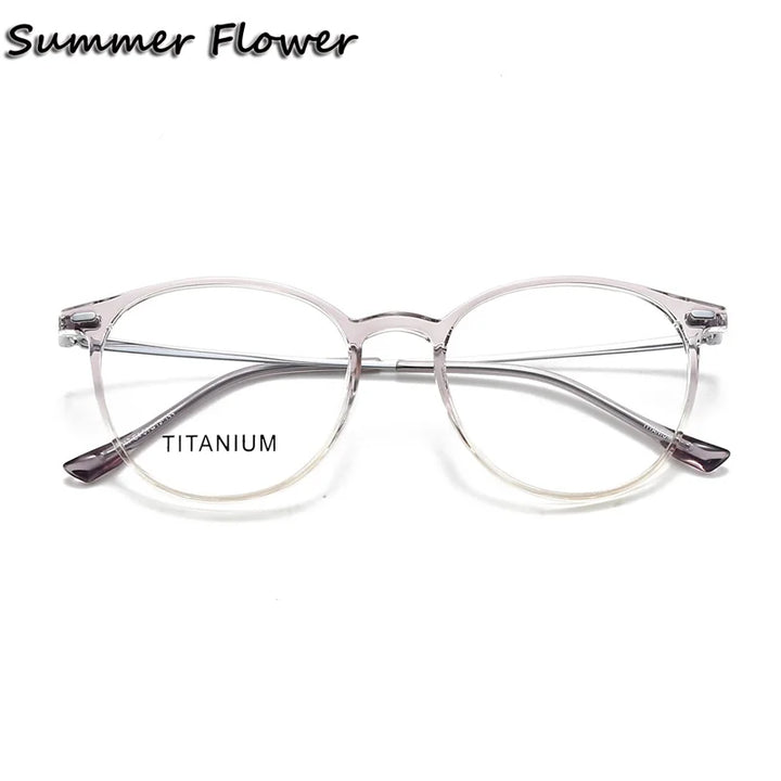 Summer Flower Women's Full Rim Square Tr 90 Titanium Eyeglasses 657017