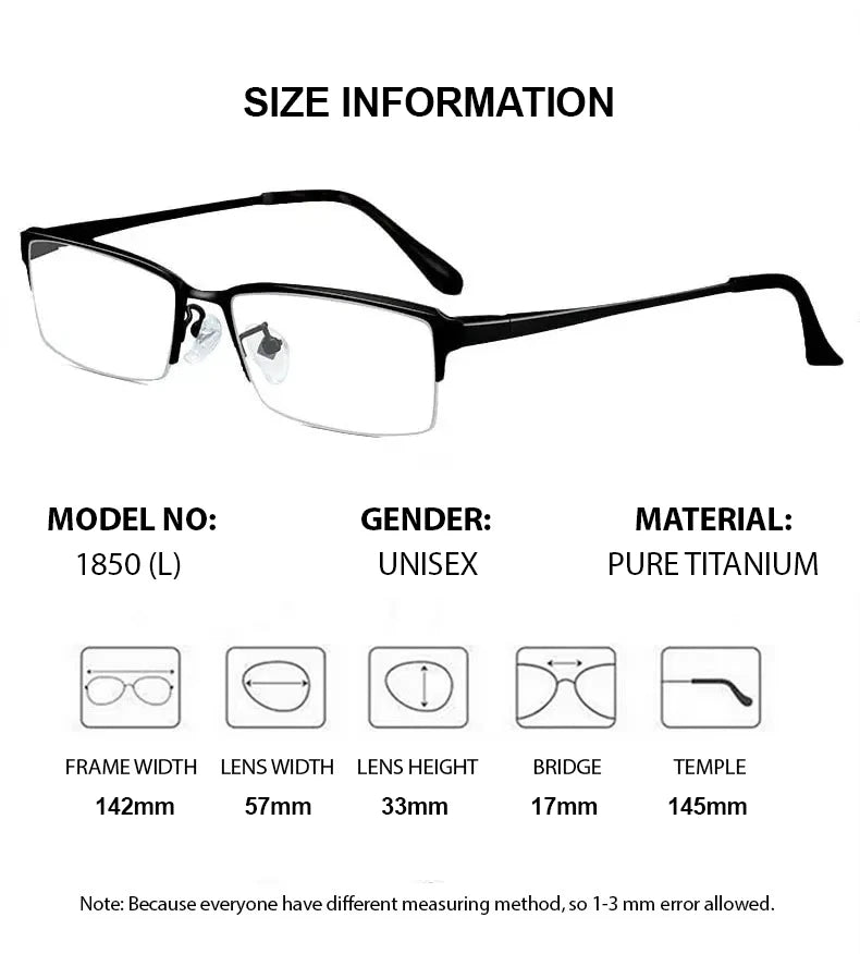 Summer Flower Unisex Semi Rim Square Titanium Eyeglasses 611850