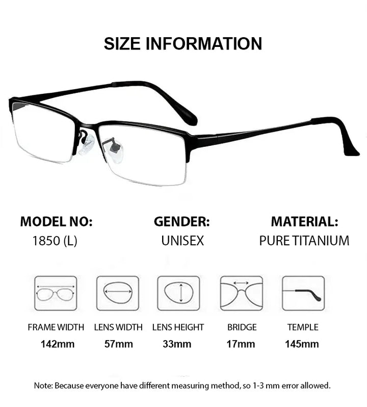 Summer Flower Unisex Semi Rim Square Titanium Eyeglasses 611850