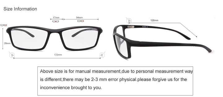 Esnbie Unisex Full Rim Square Tr 90 Titanium Sport Eyeglasses 78207 Full Rim Esnbie   