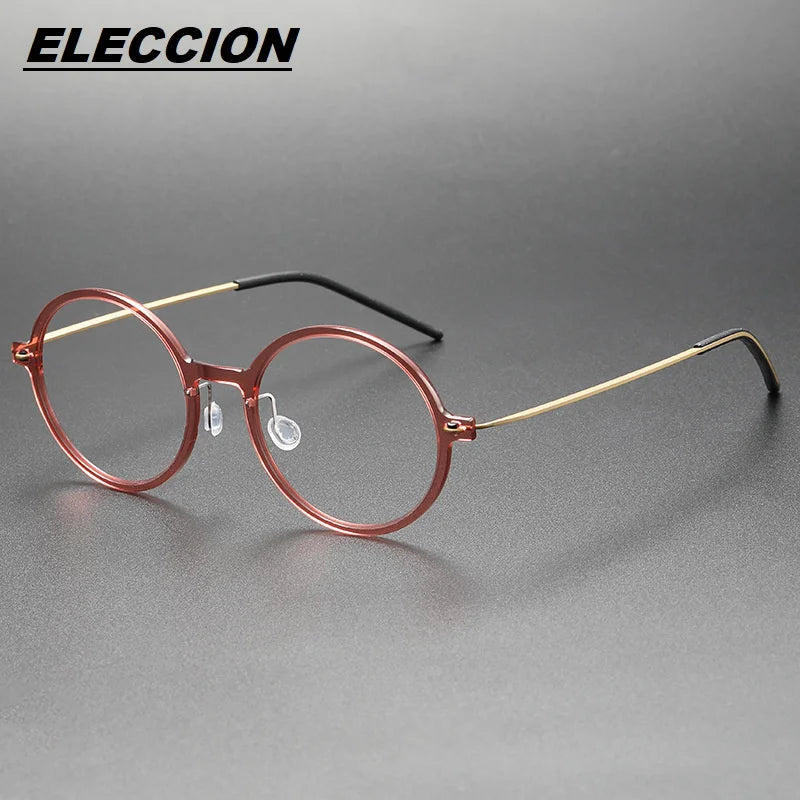 Eleccion Women's Full Rim Round Nylon TItanium Eyeglasses 6523