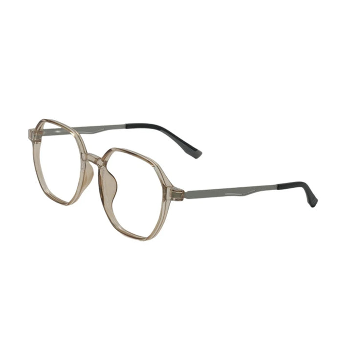 Kocolior Unisex Full Rim Polygonal Tr 90 Titanium Eyeglasses 256883