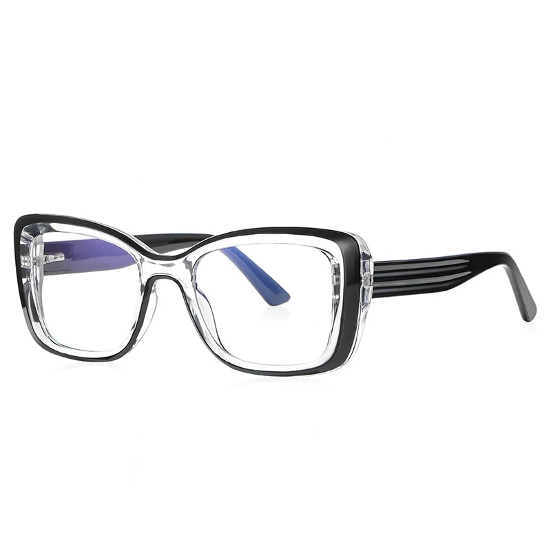 Reven Jate Unisex Full Rim Square Thick Tr 90 Eyeglasses 21147