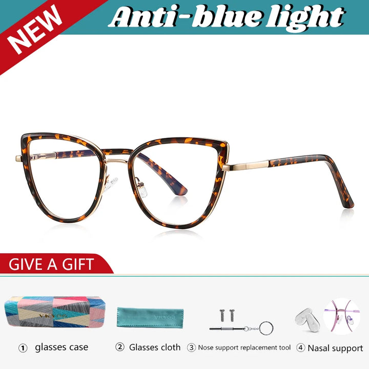 Vicky Women's Full Rim Butterfly Tr 90 Alloy Reading Glasses 31514