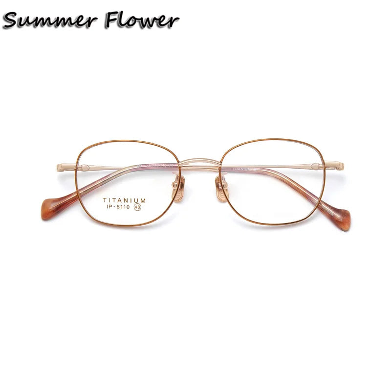 Summer Flower Women's Full Rim Oval Square Titanium Eyeglasses 66110