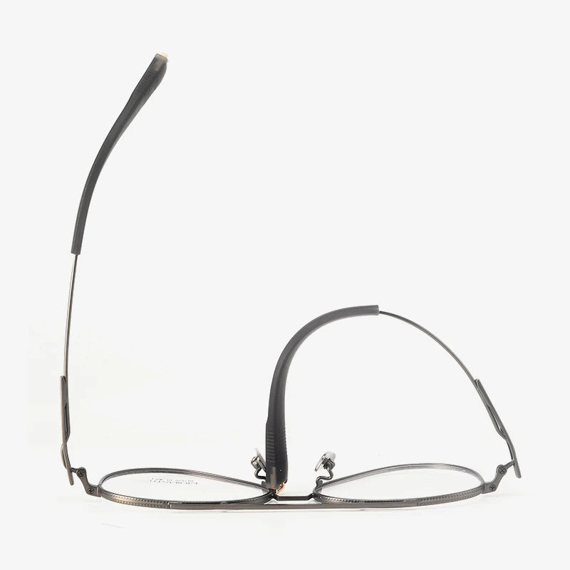 Hdcrafter Men's Full Rim Oval Double Bridge Titanium Eyeglasses L101 Full Rim Hdcrafter Eyeglasses   