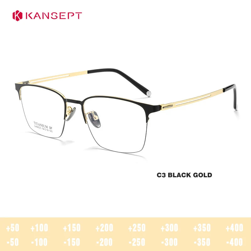 Kansept Unisex Full Rim Square Alloy Reading Glasses 60625