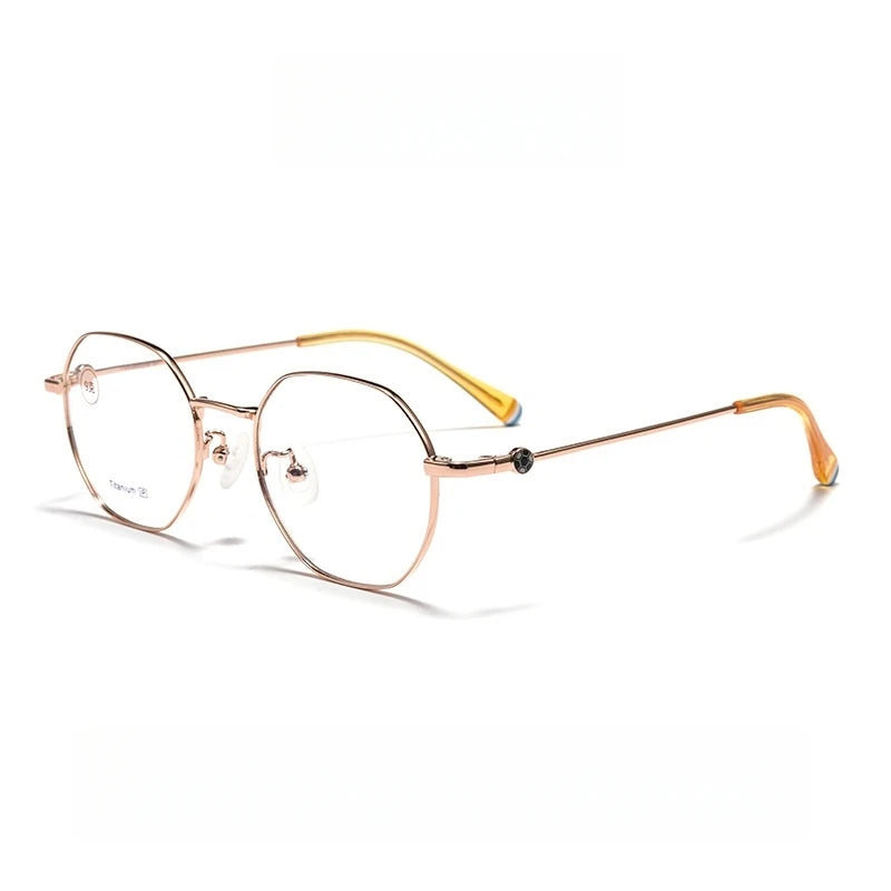 Yimaruili Youth Unisex Full Rim Flat Top Round Alloy Eyeglasses 710185