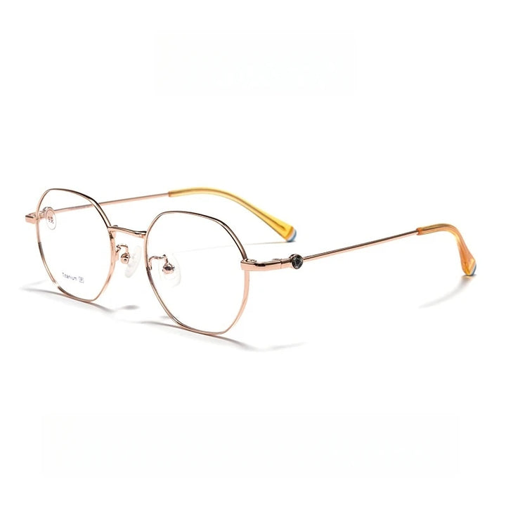 Yimaruili Youth Unisex Full Rim Flat Top Round Alloy Eyeglasses 710185