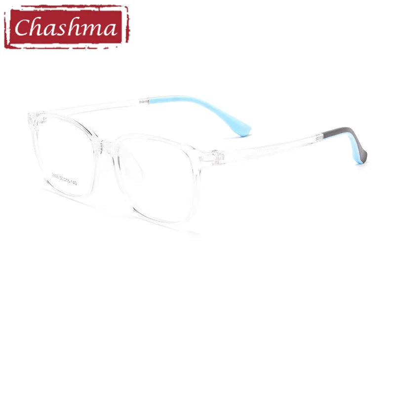 Chashma Ottica Unisex Youth Full Rim Square Tr 90 Titanium Eyeglasses 2606 Full Rim Chashma Ottica Transparent  