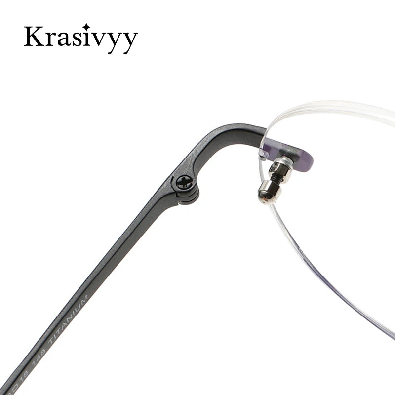 Krasivyy Men's Rimless Round Titanium Eyeglasses K5933 Rimless Krasivyy   