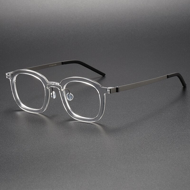 Muzz Unisex Full Rim Square Titanium Acetate Eyeglasses 1050 Full Rim Muzz C4  
