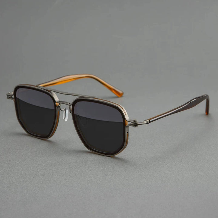 Blackmask Unisex Full Rim Square Titanium Polarized Sunglasses BM-5876S