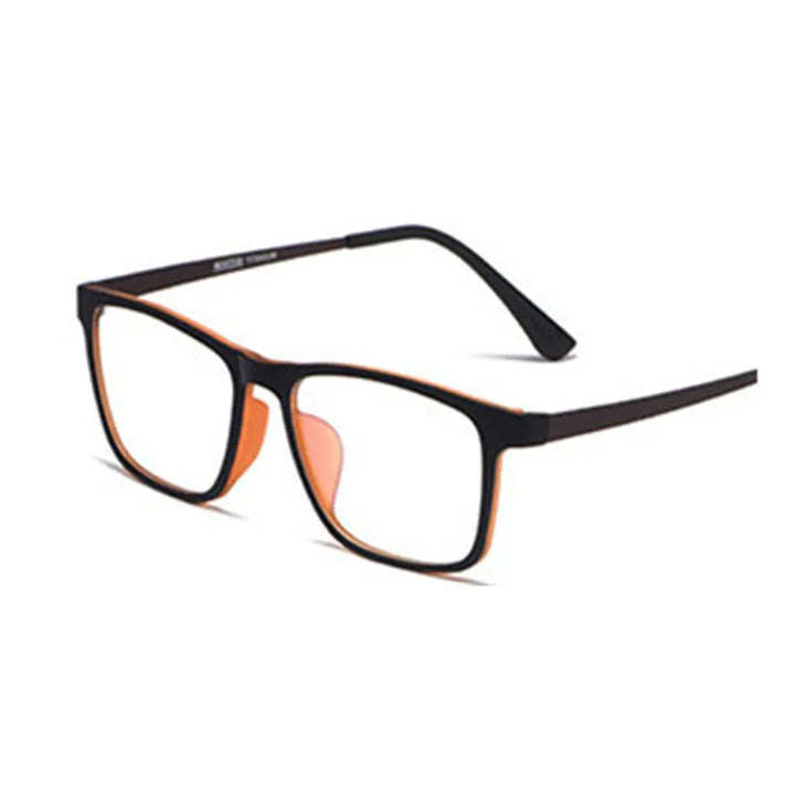 Kocolior Unisex Full Rim Large Square Titanium Alloy Eyeglasses 3068 Full Rim Kocolior Orange China 