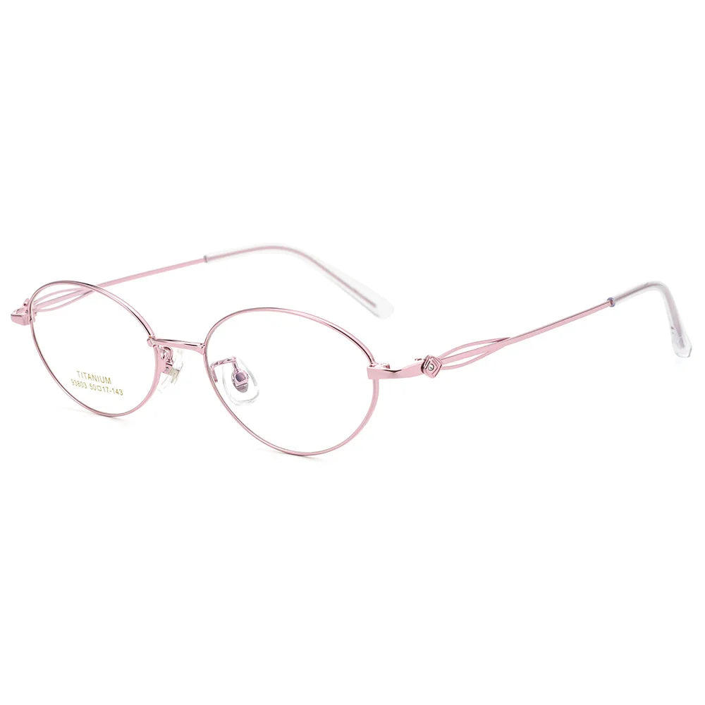 Gmei Optical 93803 women's oval titanium prescription eyeglasses — view 3