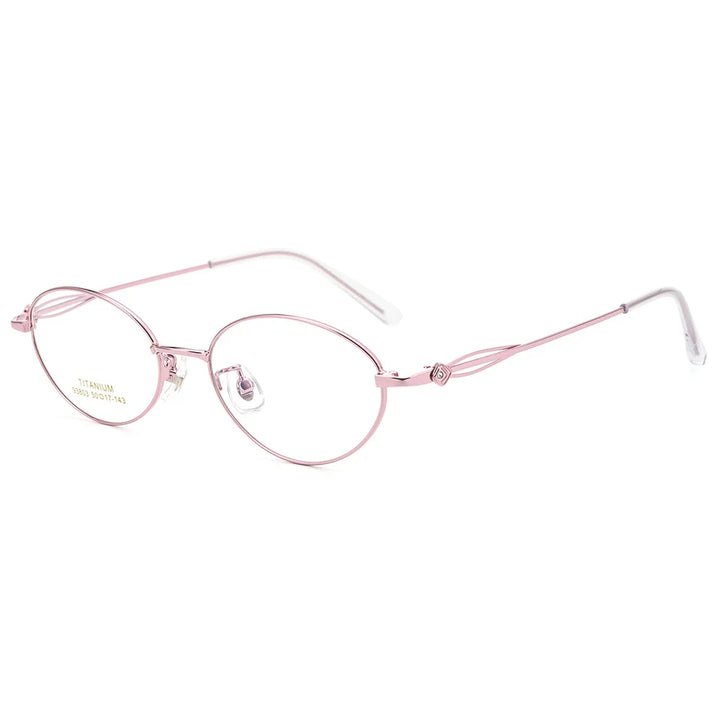 Gmei Optical 93803 women's oval titanium prescription eyeglasses — view 3
