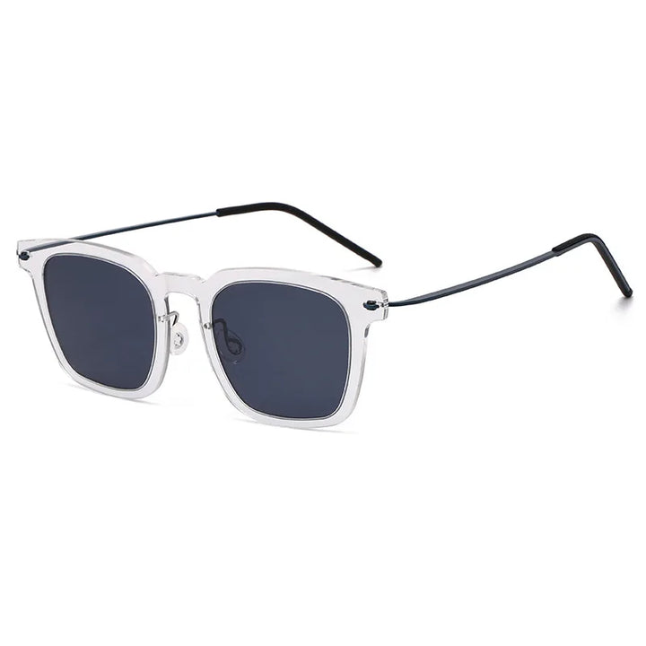 Black Mask Unisex Full Rim Square Titanium Acetate Sunglasses 638346