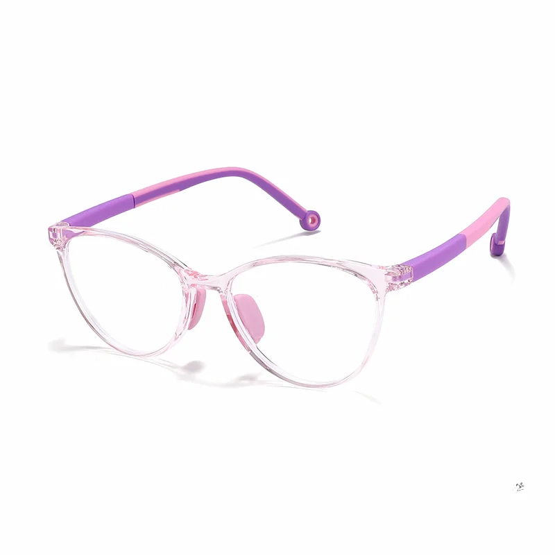 Ralferty Unisex Youth's Full Rim Square Tr 90 Acetate Eyeglasses R0223 Full Rim Ralferty C5 Pink Purple CHINA 