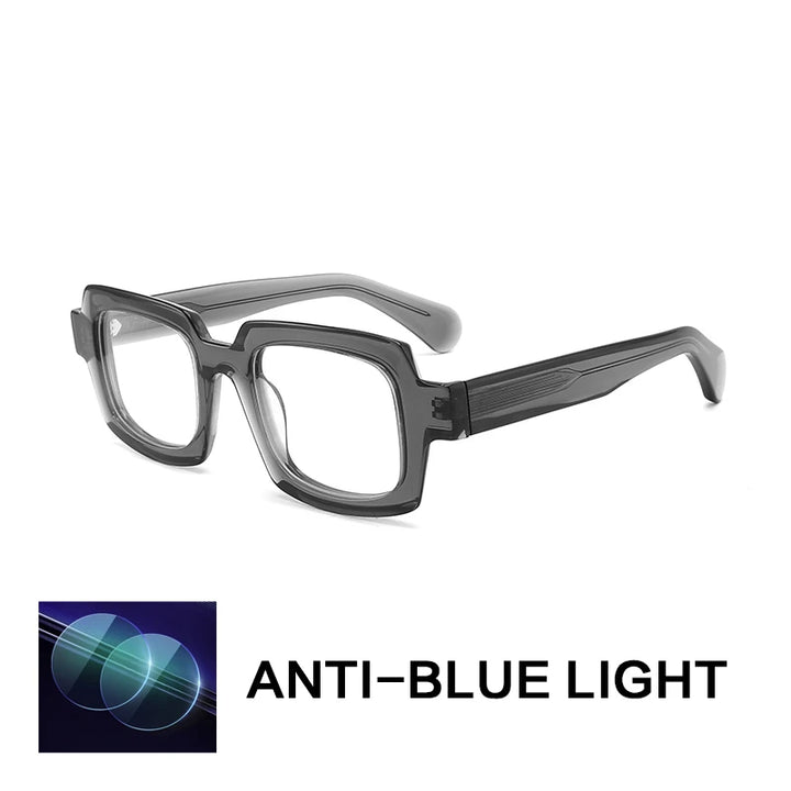 Gatenac Unisex Full Rim Big Square Acetate Reading Glasses 882219