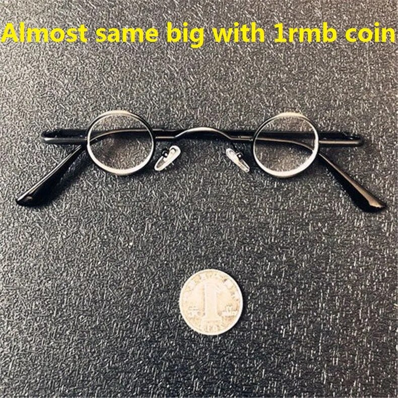 Cubojue Unisex Full Rim Small Round Alloy Myopic Reading Glasses Reading Glasses Cubojue 27mm black -500 