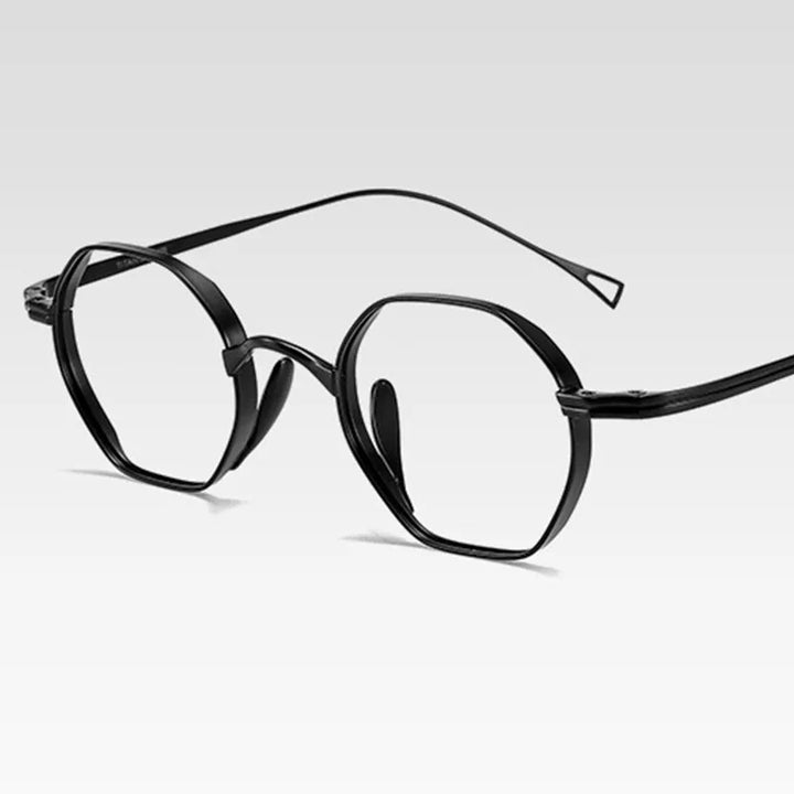 Black Mask Unisex Full Rim Geometric Titanium Eyeglasses BM-KN152