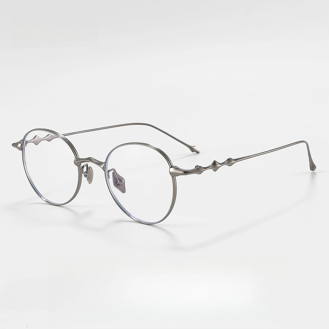 Yimaruili Unisex Full Rim Oval Round Titanium Eyelasses 45142