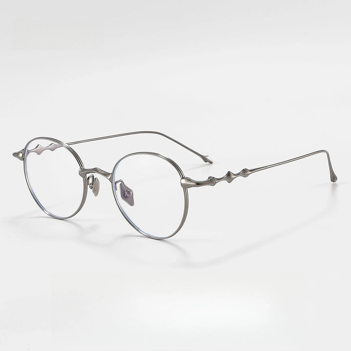 Yimaruili Unisex Full Rim Oval Round Titanium Eyelasses 45142