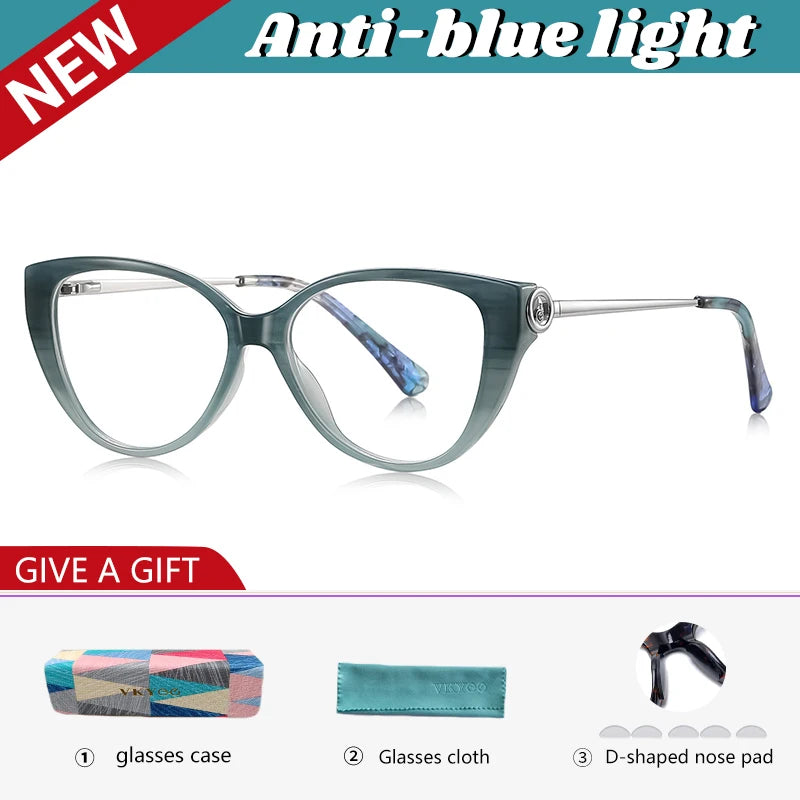 Vicky Women's Full Rim Cat Eye Tr 90 Titanium Reading Glasses 97207