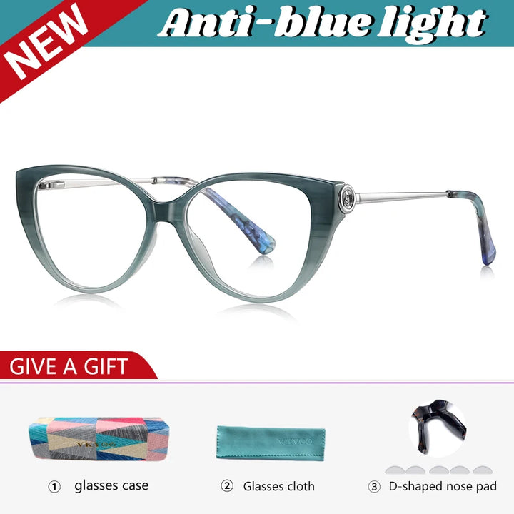 Vicky Women's Full Rim Cat Eye Tr 90 Titanium Reading Glasses 97207
