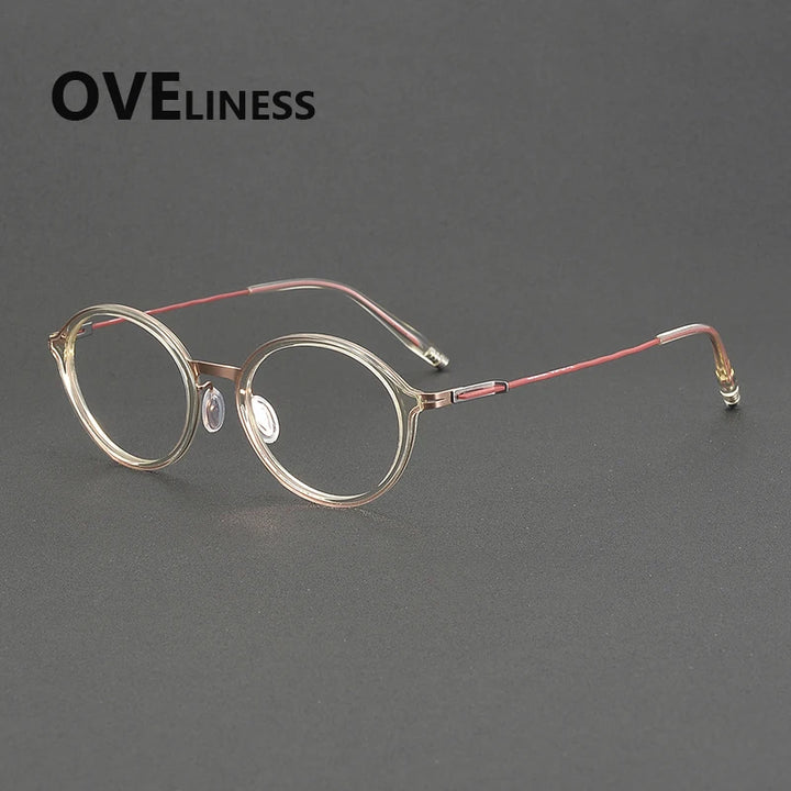 Oveliness Women's Full Rim Oval Acetate Titanium Eyeglasses 202515