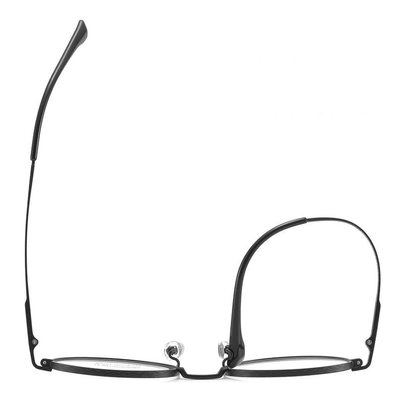 Bclear Unisex Full Rim Small Round Titanium Eyeglasses 6984 Full Rim Bclear   