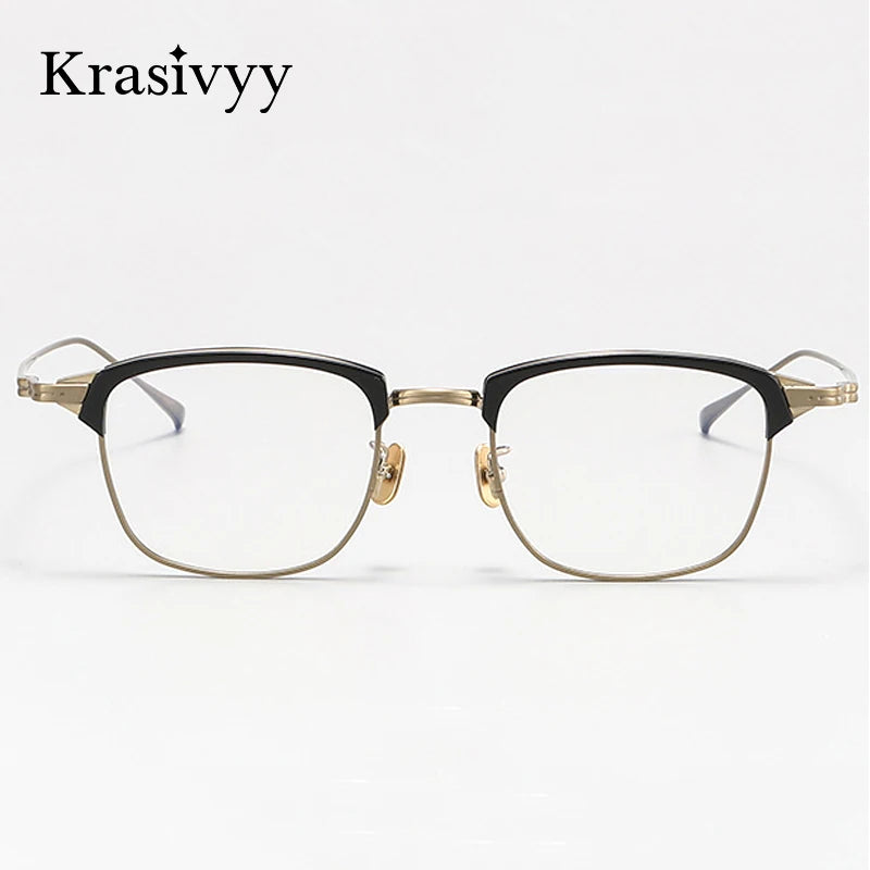 Krasivyy Men's Full Rim Big Square Titanium Prescription Eyeglasses KJ26 - view 2