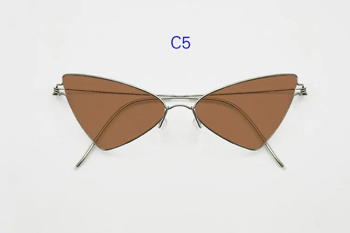 Yuujo Women's Full Rim Cat Eye Stainless Steel Polarized Sunglasses 6340 Sunglasses Yujo C5 China 