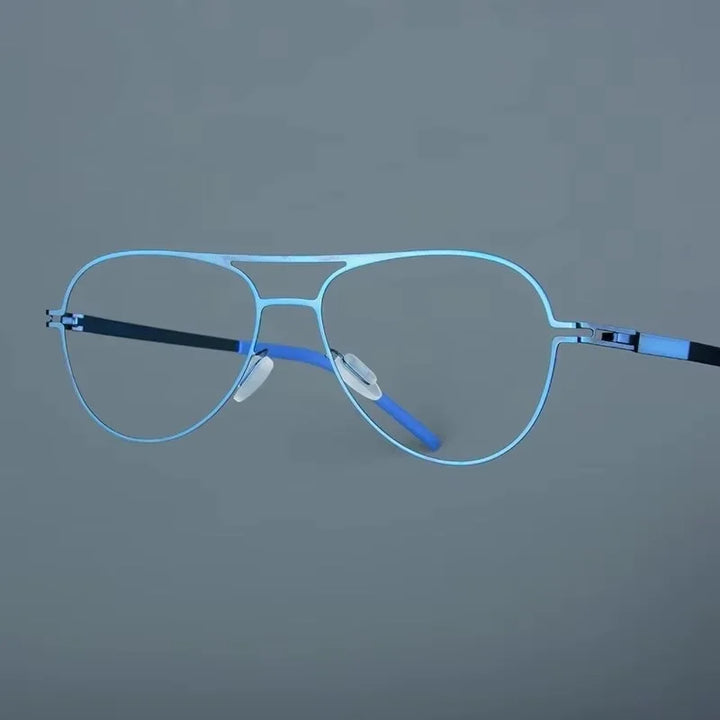 Bobbie Unisex Full Rim Oval Double Bridge Steel Eyeglasses 524316