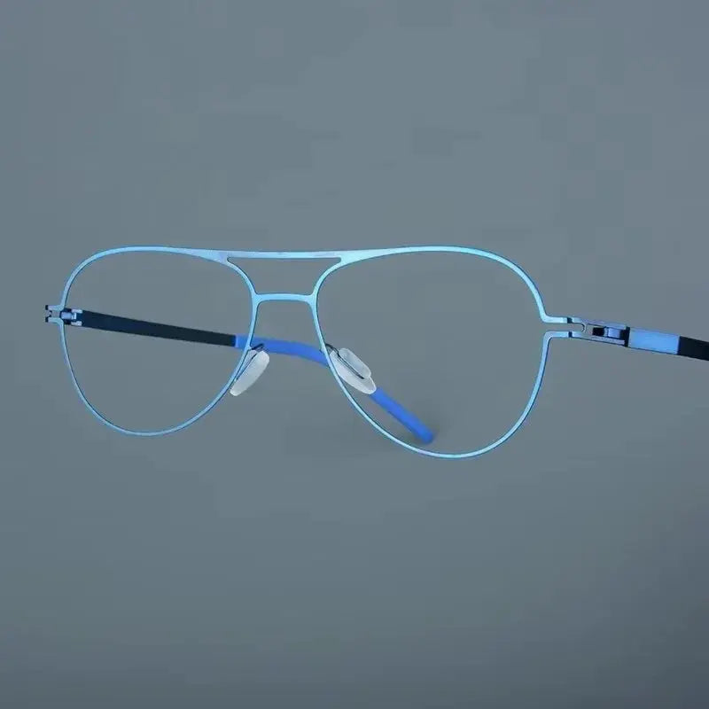 Bobbie Full Rim Double Bridge Unisex Oval Screwless Steel Frames 524316 FuzWeb