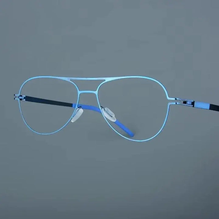 Bobbie Full Rim Double Bridge Unisex Oval Screwless Steel Frames 524316 FuzWeb