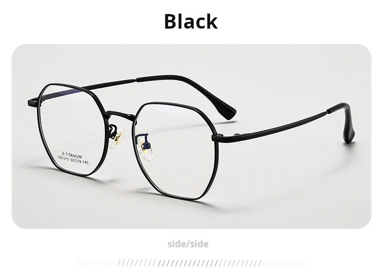 Xbora Women's Full Rim Flat Top Polygon Titanium Eyeglasses 561010