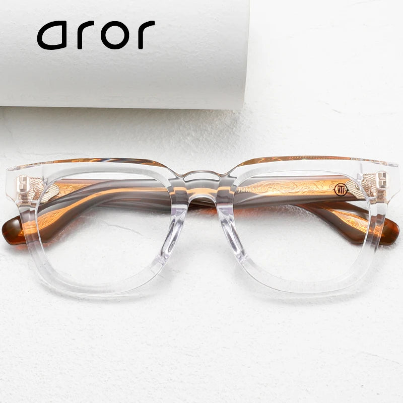 Aror Unisex Full Rim Square Thick Acetate Eyeglasses 842316 Full Rim Aror