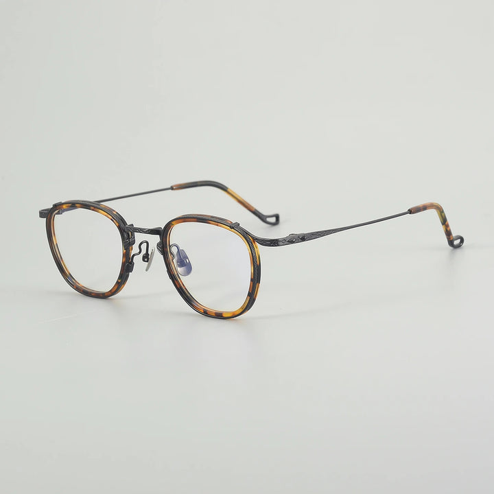 Muzz Unisex Full Rim Oval Square Titanium Acetate Eyeglasses 54916