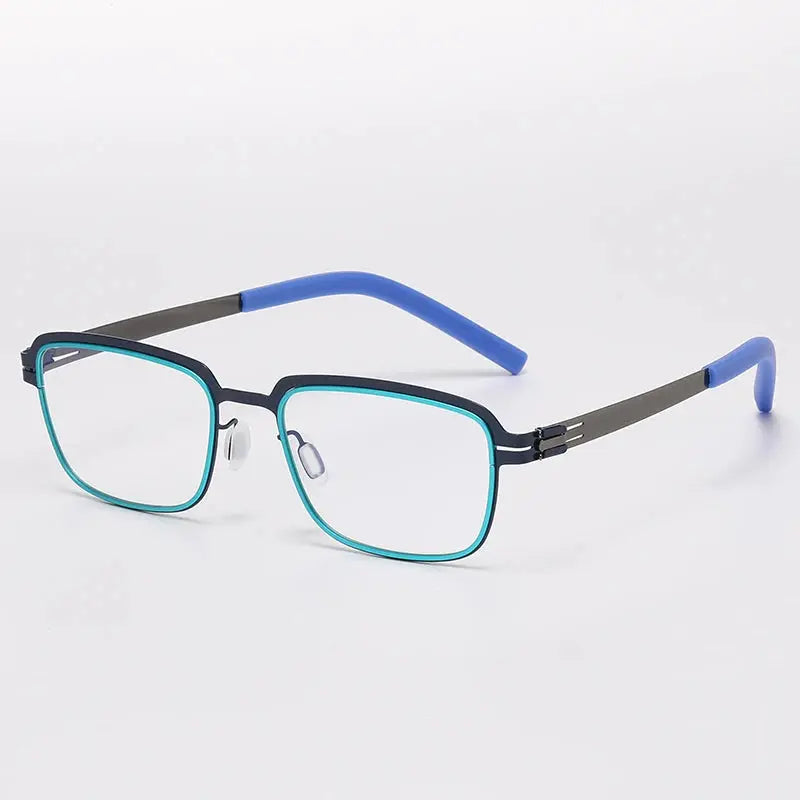 Bobbie 501638 Full Rim Unisex Square Stainless Steel Frames FuzWeb
