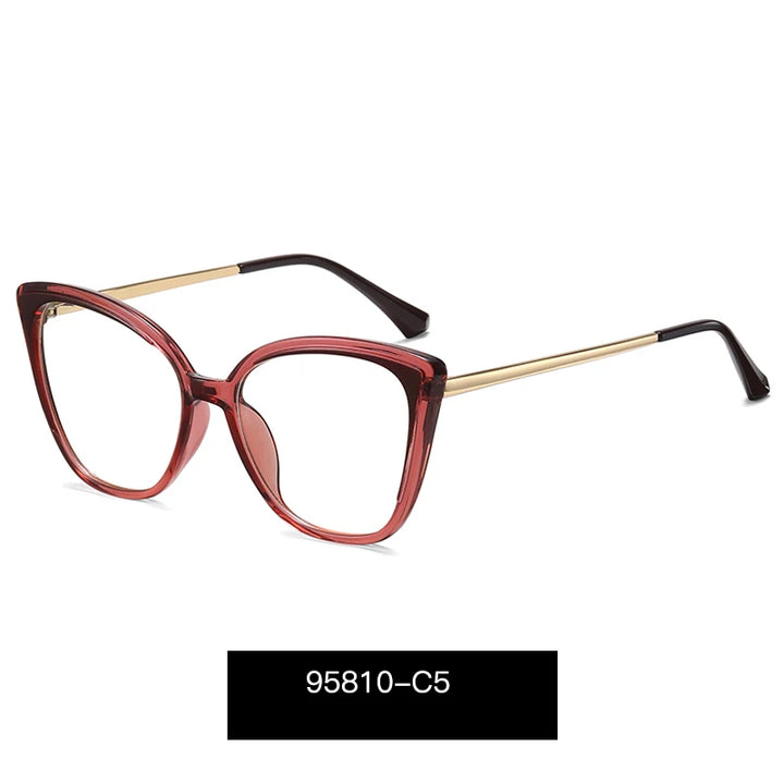 Handoer Women's Full Rim Oval Cat Eye Tr 90 Alloy Eyeglasses 95810