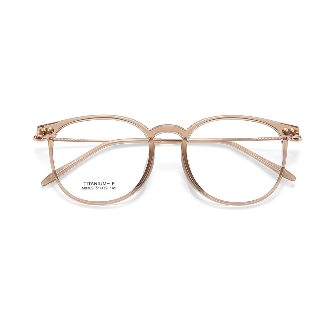 Yimaruili Unisex Full Rim Square Round Tr 90 Titanium Eyeglasses 638309