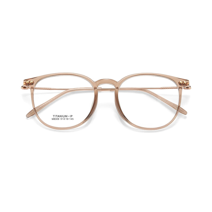 Yimaruili Unisex Full Rim Square Round Tr 90 Titanium Eyeglasses 638309